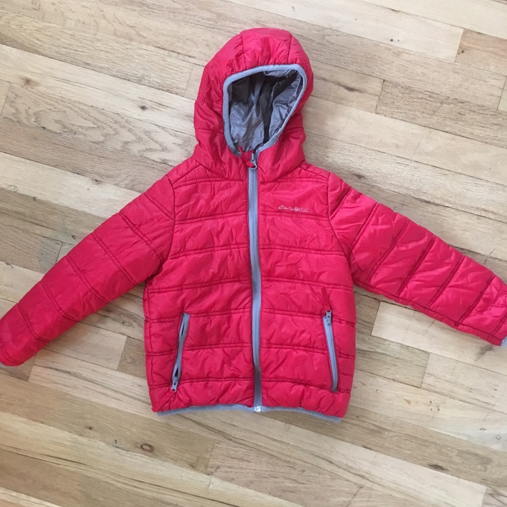 Red Eddie Bauer Kids hooded Puff Jacket
